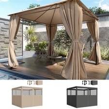 4 Pack Replacement Gazebo Curtains Privacy Panel for 3 x 3 m Gazebo