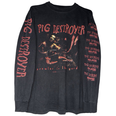 Rare Pig Destroyer Cotton Full Sizes Long Sleeve Shirt Men's Black Shirt D814