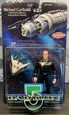 BABYLON 5: Michael GARIBALDI Action Figure & Earth Shuttle ,WB Toy, 1997, NIB
