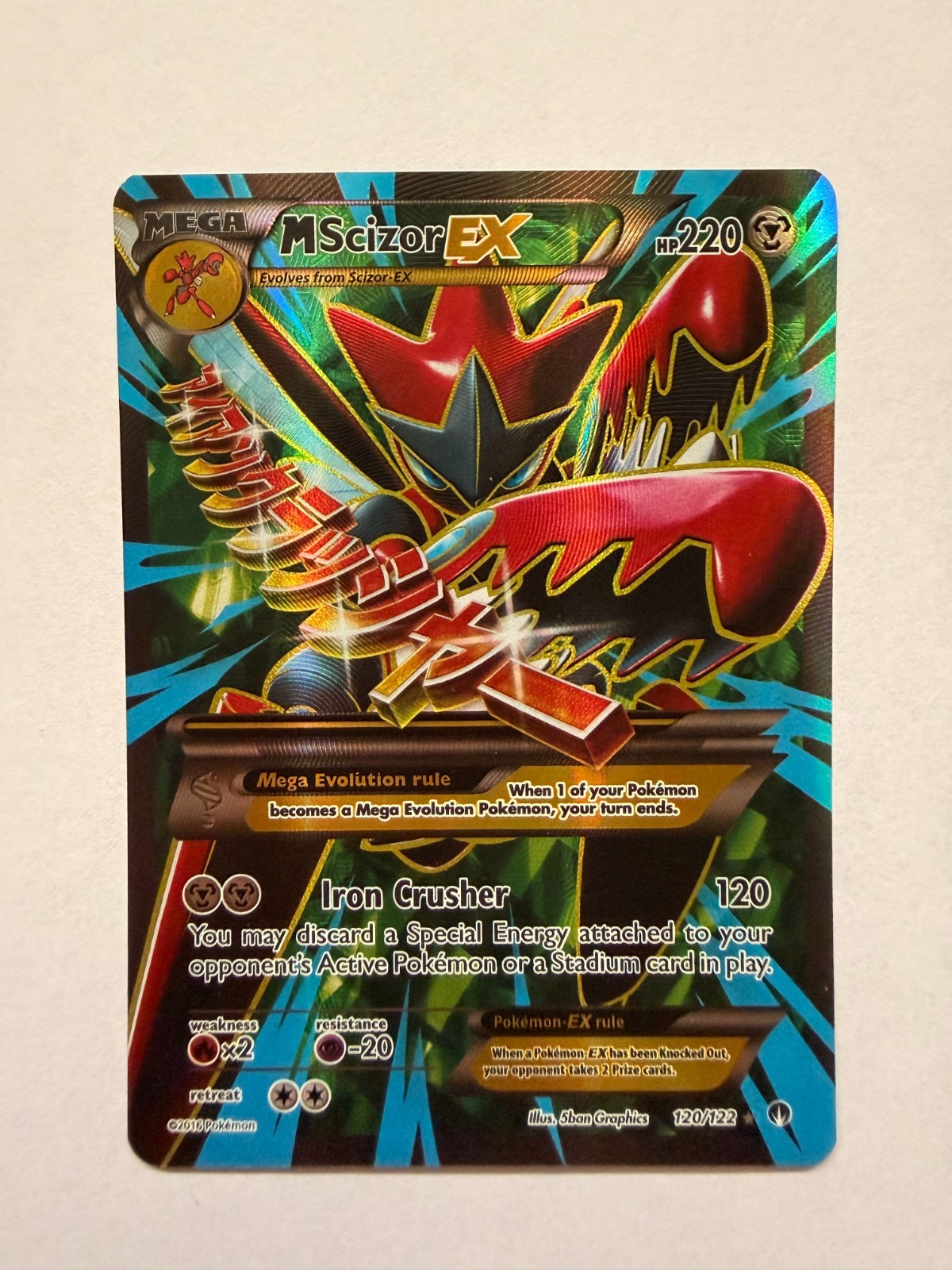 M Scizor EX (Full Art) 120/122 Breakpoint Holo NM