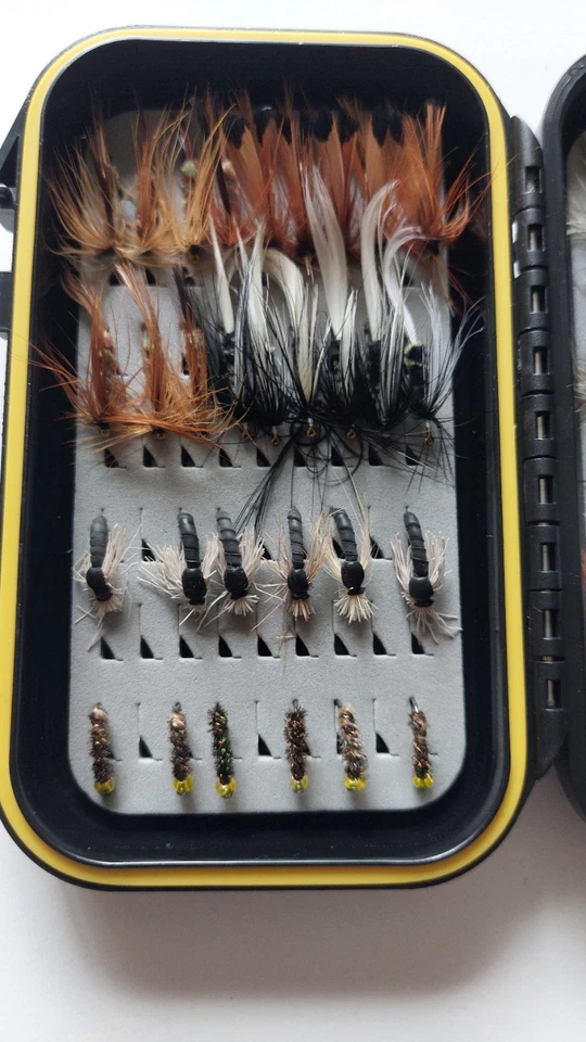 trucha salmón pesca con mosca moscas caja surtido con 60 moscas pesca con mosca  Foto 3 de 4