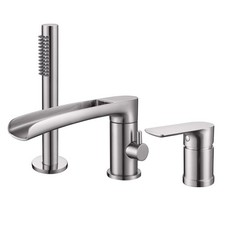 TapLong Waterfall Roman Tub Faucet with Hand Shower Deck Mount Tub Filler