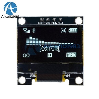 0.96'' I2C IIC Serial 128X64 White OLED LCD LED Display Module for   *la