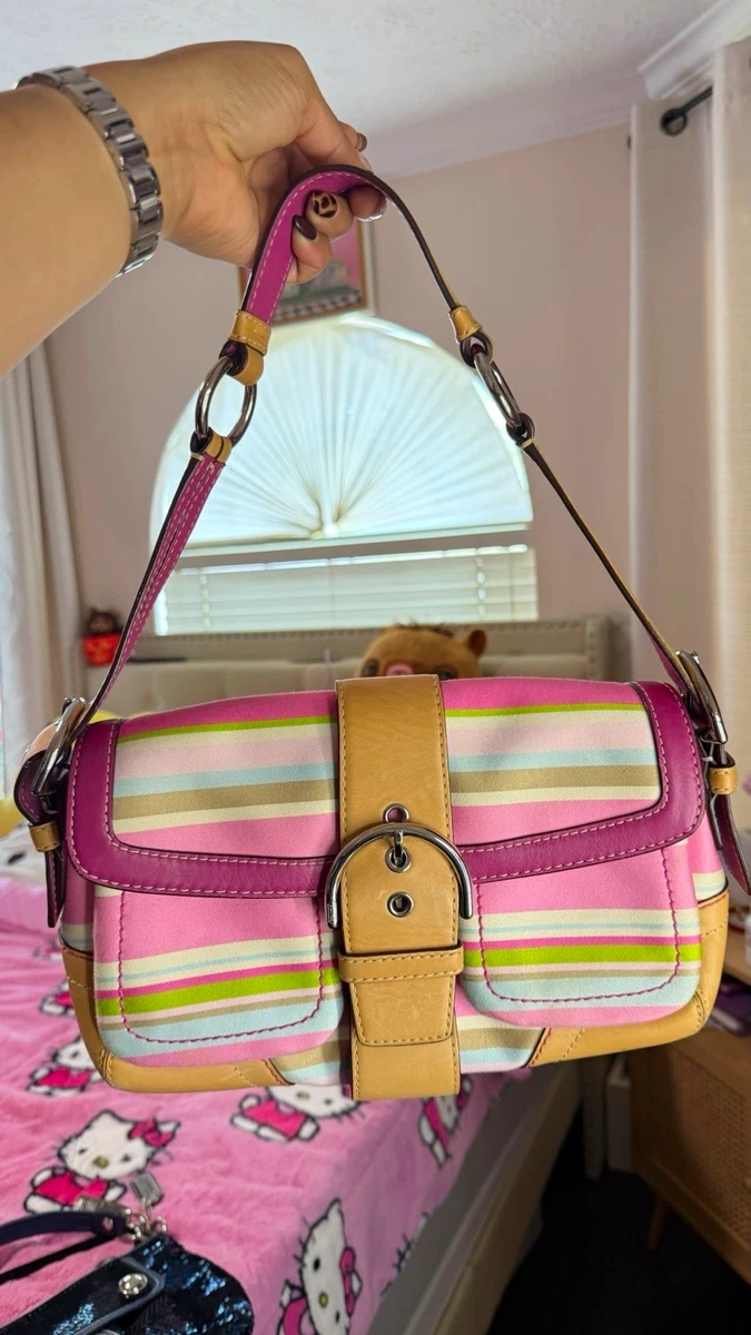 Coach Pink Striped Bags & Handbags for Women for sale | eBay