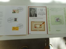 3 arkusze pamiątkowe RFN Verdi, F-J Strauss, Wohlfahrt 1993 stemplowane okrągłym stemplem