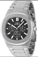 New Invicta Speedway Special Quartz Chrome Band Black Dial Mens Watch 48325