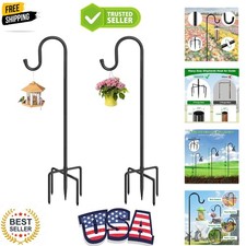 36 Inch Shepherds Hooks for Outdoor, Heavy Duty Bird Feeder Pole with 5 Prong...