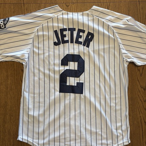 Derek Jeter Jersey New York Yankees Majestic Home Size 44 3000 Hit Patch - Picture 7 of 12