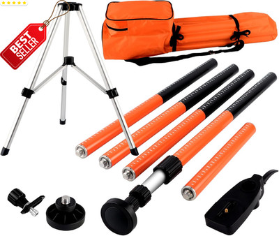 12FT Laser Level Pole Tripod Telescoping Stand 1/4 5/8 Adapter Flp370B - US