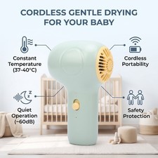 Cordless Hair Dryer For Baby Constant Temperature 2 Mode Settings Quiet