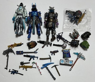 Fortnite 4'' Action Figures  & Accessories  Weapons Guns Backpacks Clubs Axe LOT
