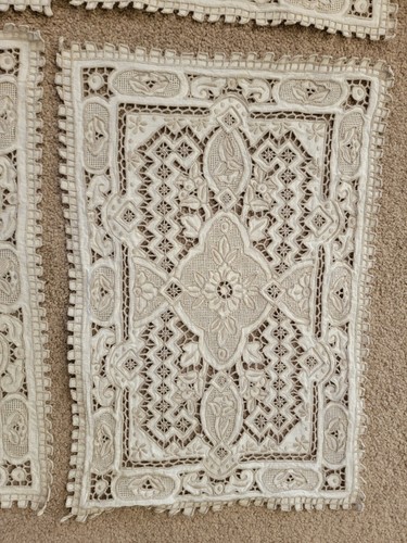 Set Of 4 Point De Venise Ecru Lace Tablemats Placemats. V. Good Clean Condition - Bild 4 von 6