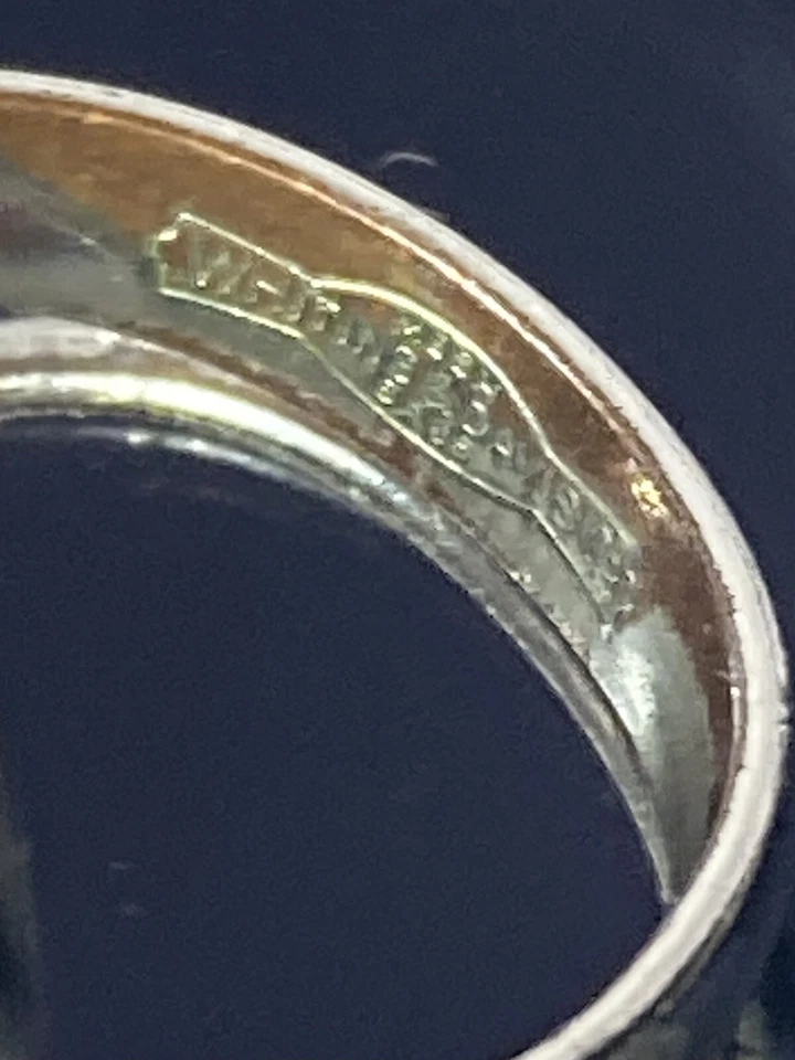 Anillo Whiting y Davis vintage tono plata. Grueso clásico años 50. Talla 6. 1/2 Foto 2 de 4