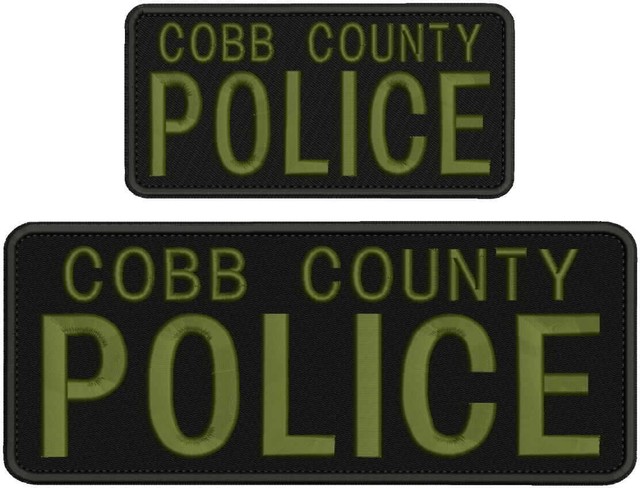 POLICE embroidery patches 3x10 and 2x4/" hook on back letters white