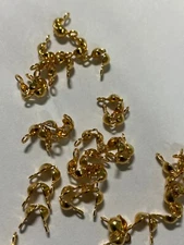 Gold Plate Clamshell  Bead Tips Cord Knot cover End Findings