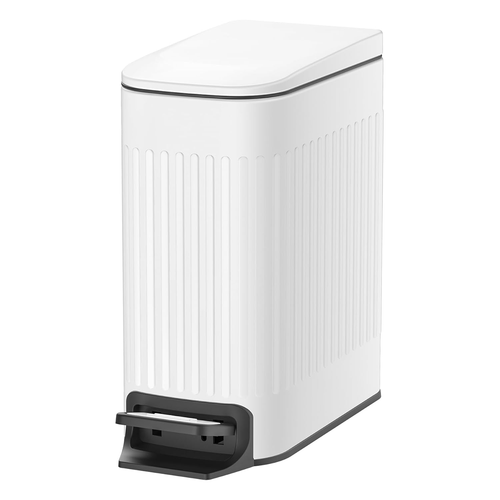 Sleek 6L Stainless Steel Trash Can with Lid & Soft Close, White - Picture 12 of 12