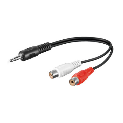 Klinke auf Cinch Klinken-Stecker 3,5mm Stereo, 2 Chinch-Kupplung, Audio Adapter