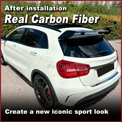 REAL CARBON Rear Roof Window Spoiler Fit for Benz X156 GLA200 GLA250 GLA45 - Picture 2 of 12