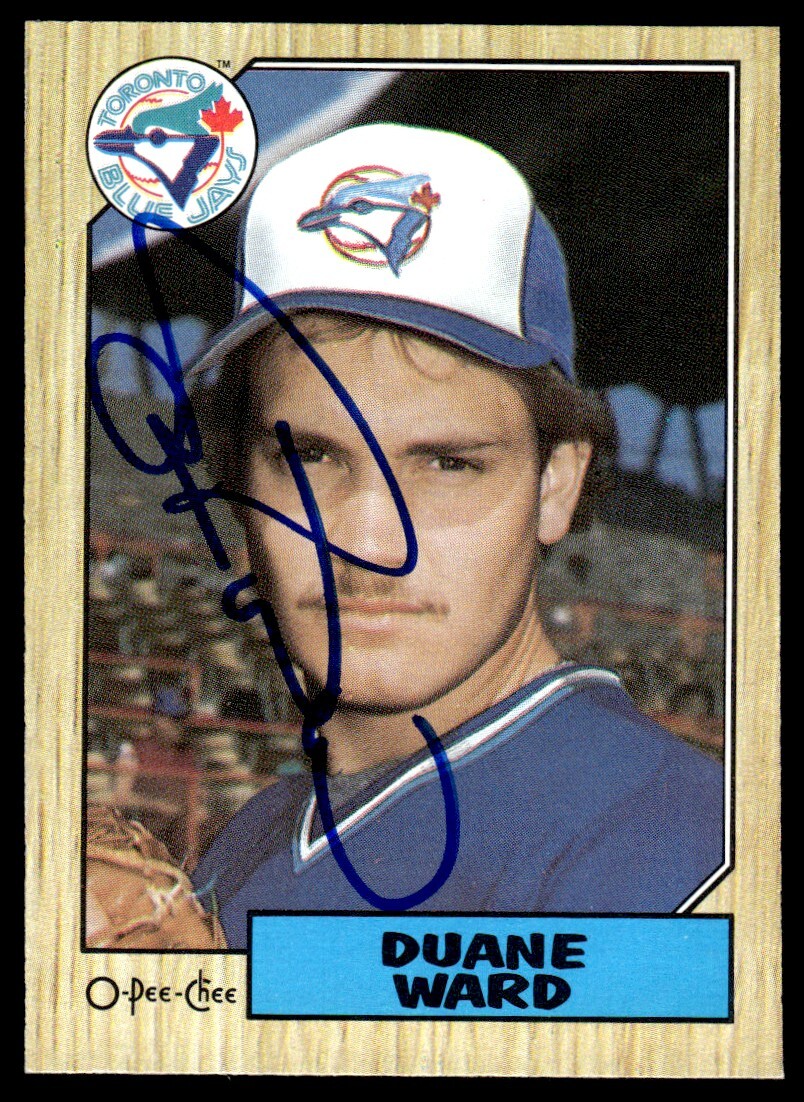 1987 O-Pee-Chee Duane Ward Rookie Auto Toronto Blue Jays #153 COA OPC Card