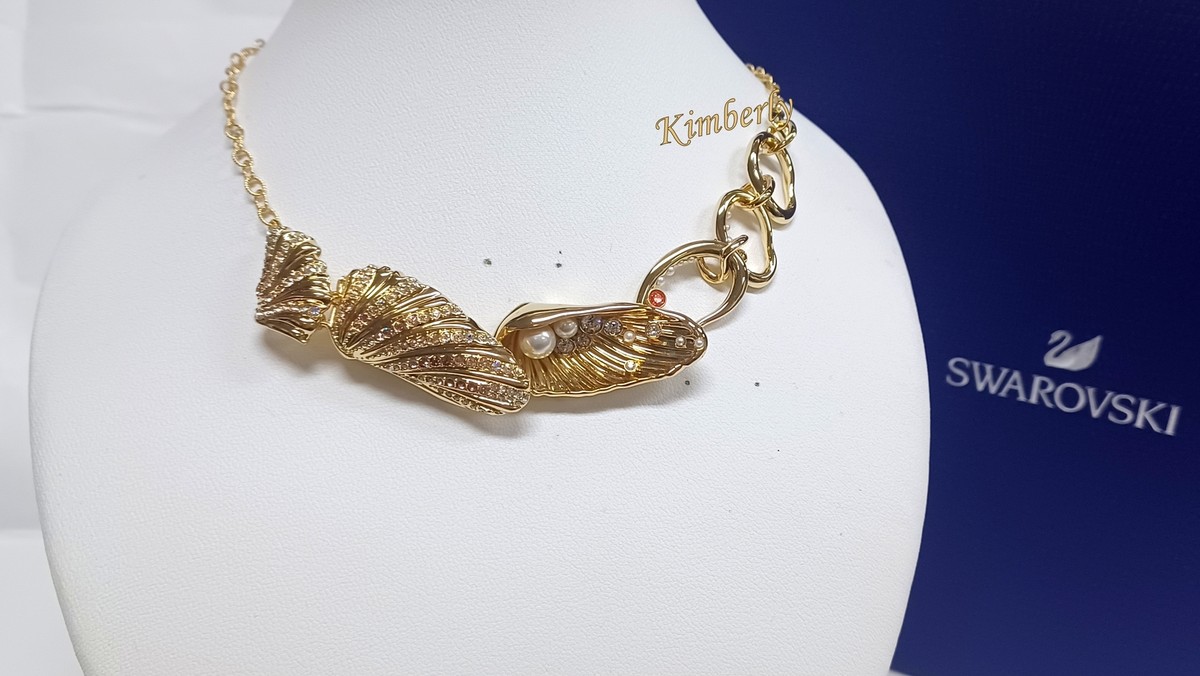 Swarovski Shell Necklace Multi Light Color Crystal Pearls GOS