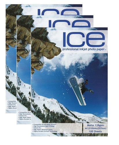 ICE 128 gsm A4 Inkjet Matte Pro Photo Paper LOT Various Quantity MATT coated - Picture 4 of 6