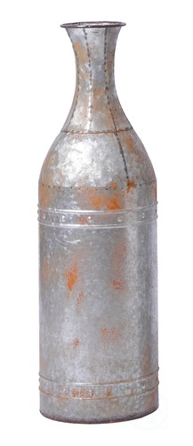 New Vintiquewise Rustic Farmhouse Style Galvanized Metal Floor Vase Decoration - Picture 11 of 14