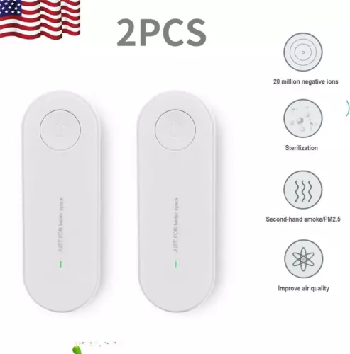 2PCS Pure Air-Negative Ion Air Purifier Mini Plug-in Portable for Home Smoke US - Picture 2 of 24