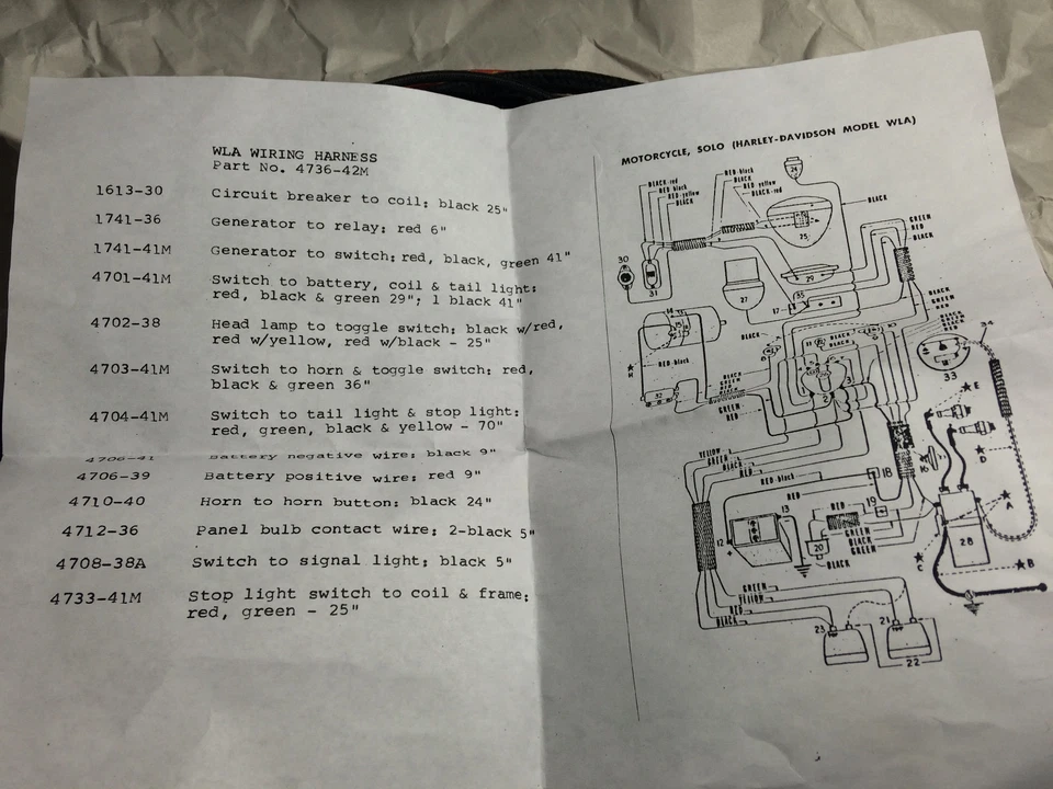Arnés de cableado principal WLA/militar 1942-1945 cuarenta y cinco 4736-42 m Foto 2 de 4
