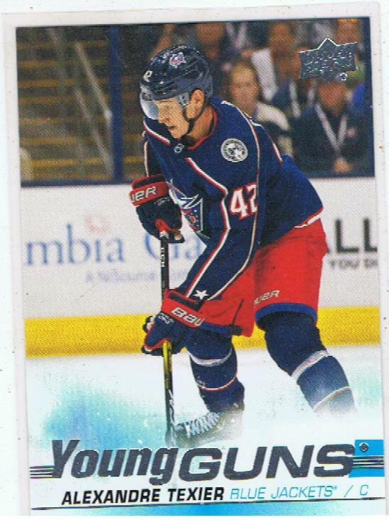 2019 20 UD Young Guns ALEXANDRE TEXIER Rookie Columbus Blue Jackets # 225