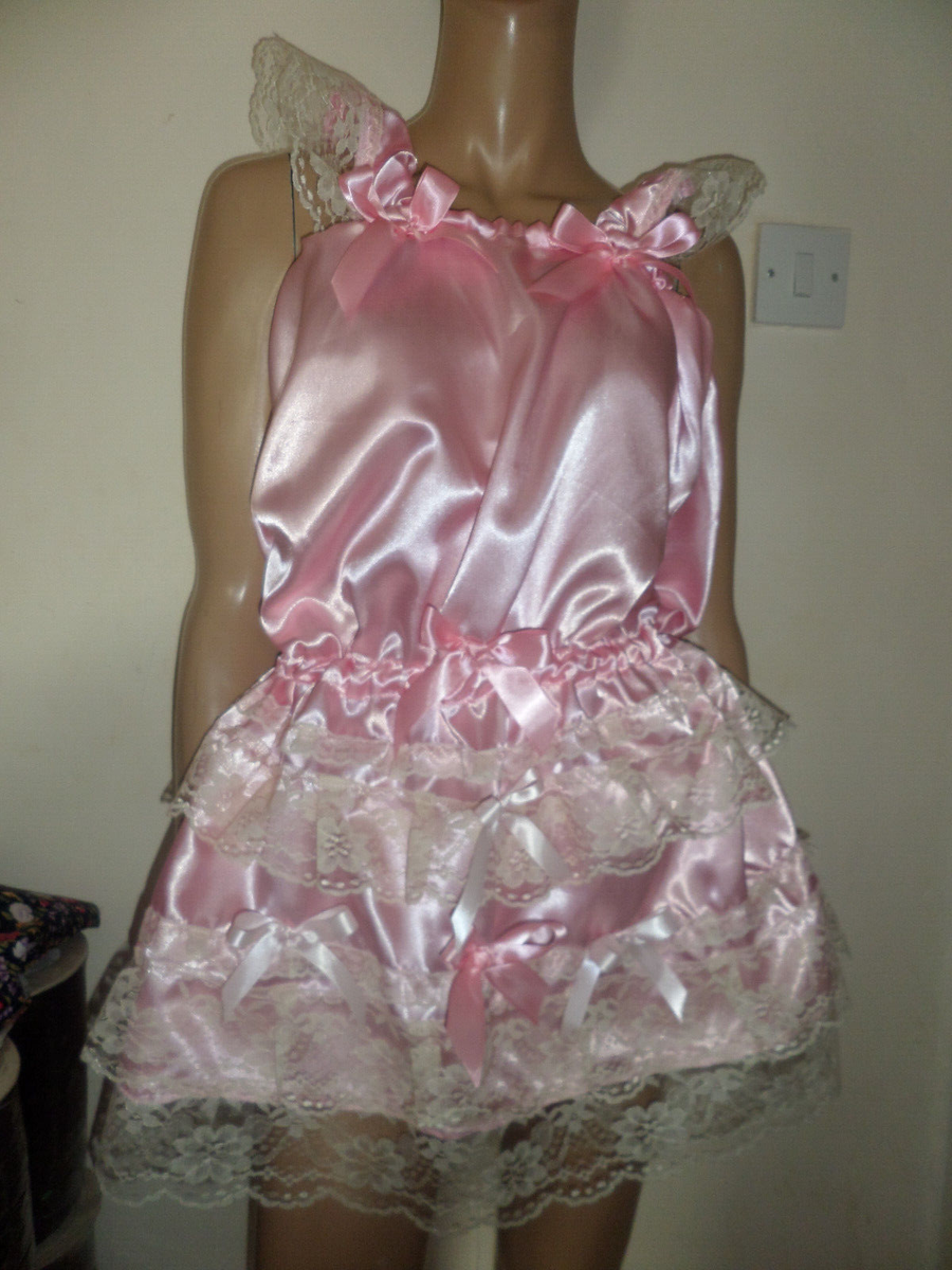 Bambola Rosa Raso Adulto Baby Doll Sissy Nightie - Foto 5