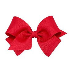 Baby Girl Small Classic Grosgrain Hair Bow on WeeStay Clip Red One Size