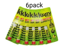 6 Pack Krazy Glue All Purpose Super Glue Tube .07 OZ 