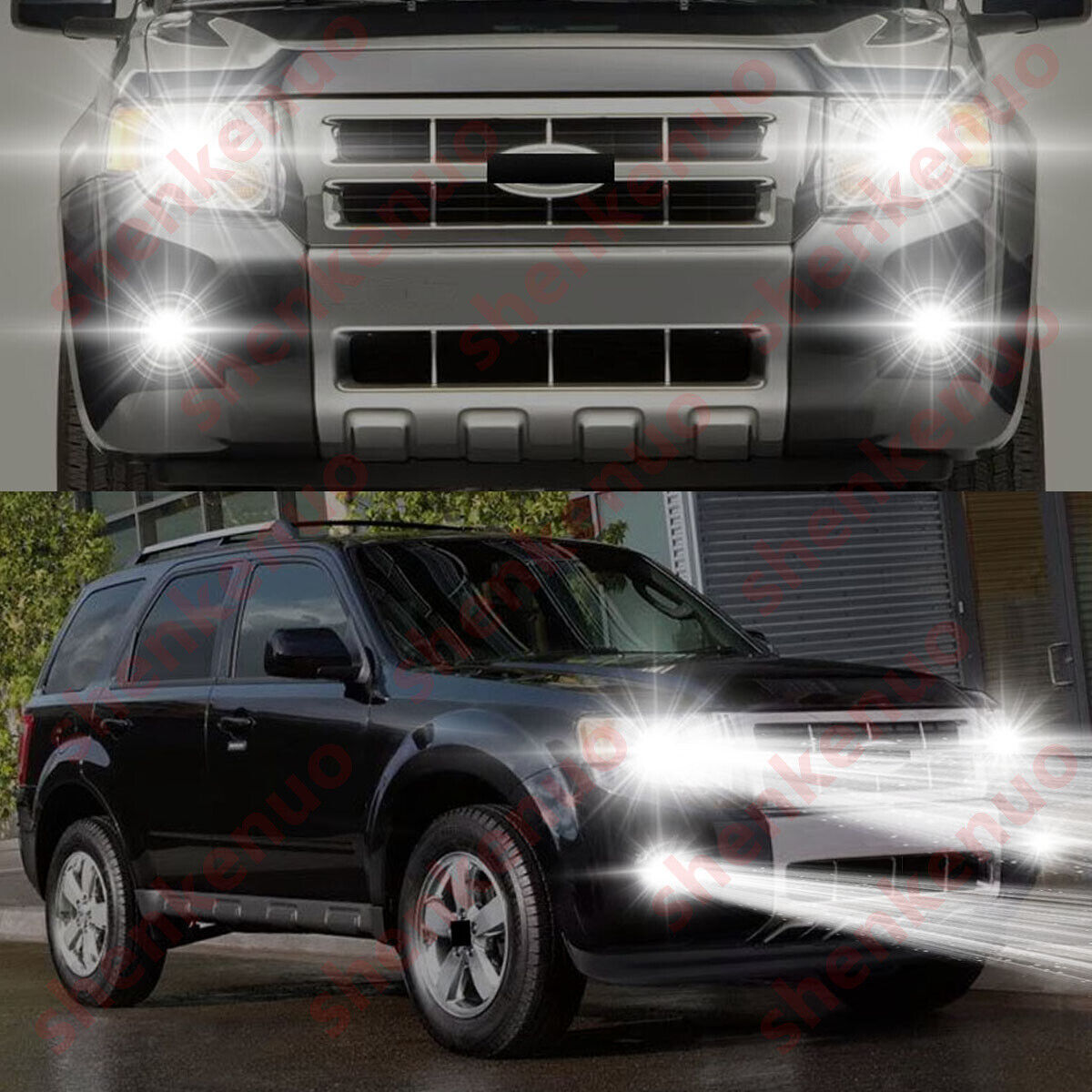 For Ford Escape 2008-2012 4x 6000K LED Headlights+Fog Light Bulbs