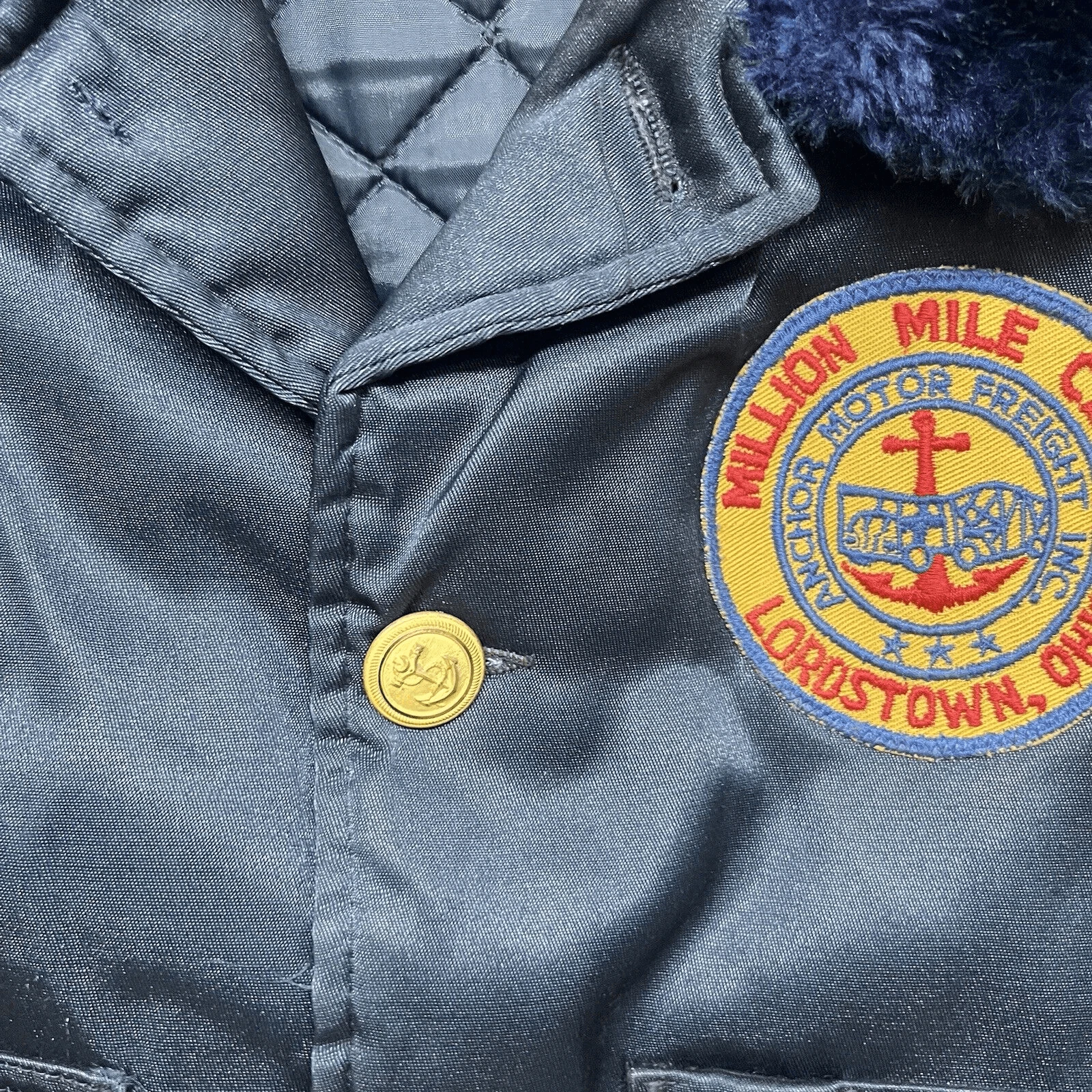 Super Chief Million Mile Truck Driver Quilted Police Bomber Jacket Vtg 70s 80s - product detail image 9