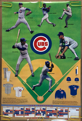 Original Vintage Poster 1992 Chicago Cubs Schedule baseball mlb
