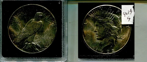 1922 S PEACE SILVER DOLLAR CH BU 9013S
