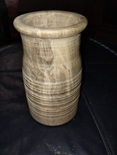Small Wooden Vase 7" Tall