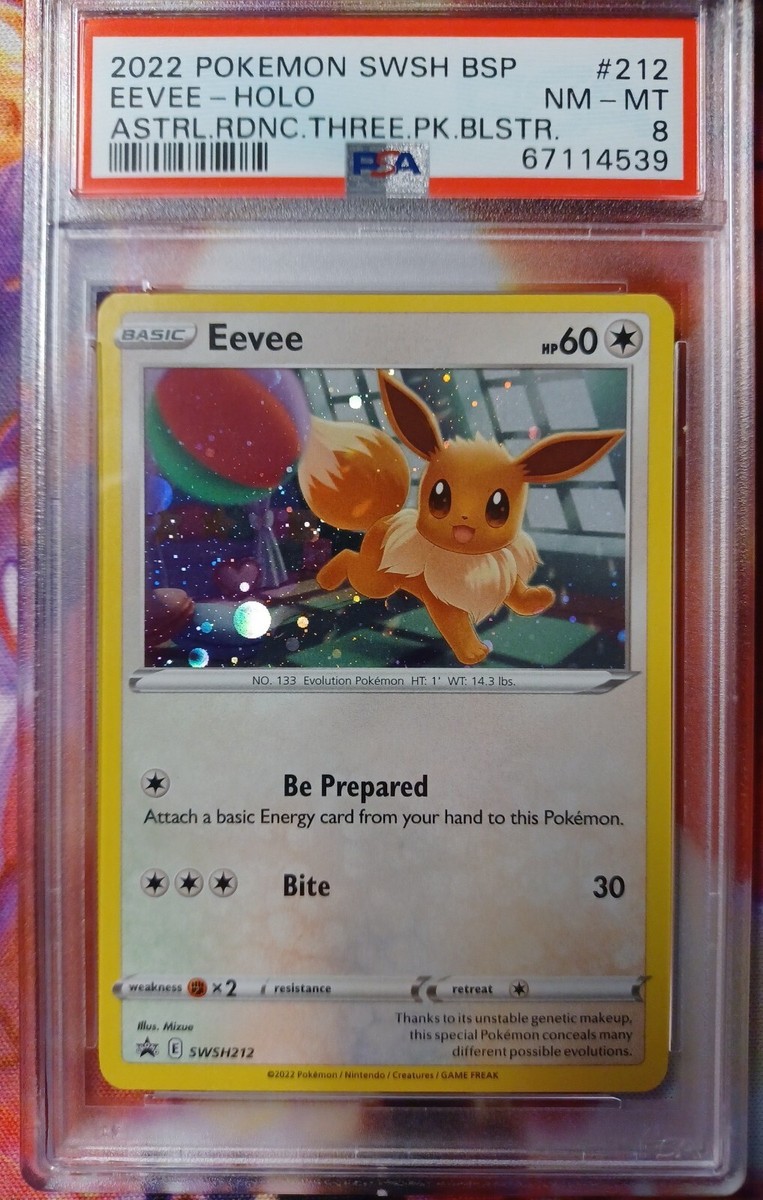 Pokemon Eevee SWSH212 PSA 8 Astral Radiance Black Star Promo SWSH