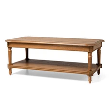 Maven Lane Pullman Traditional Square Wood Coffee Table, Antiqued Natural Finish