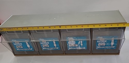 Pattumiera Organizer Ricambi Vintage 4 Cassetti Estraibili Abco Lampadina Alogena Espositore ⬇ - Foto 16 di 24