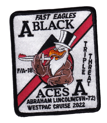 Black Aces Westpac 2022 Patch - With Hook and Loop, 4.5''