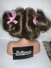 NEW Dollspart Doll Wig Two Ponytails Full Bangs Size 12 Light Brown Synthetic