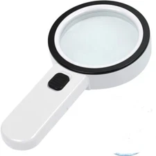 Handheld Magnifier 30X Multiple Microscope Magnifying Glass Loupe Lens 12 LED