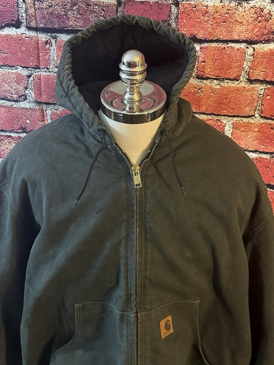 Vintage Carhartt J130 MOS Moss Green Hood Duck Canvas Mens Vintage Carhartt J130 MOS Moss Green Hood Duck Canvas Mens