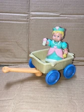 VINTAGE FISHER PRICE ONCE UPON A DREAM LITTLEST PRINCESS 1995 & Wood Cart Wagon