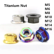 Titanium Nut Flange Hex Nuts for Bike Motorcycle Car M5 M6 M8 M10 M12 M14 M16
