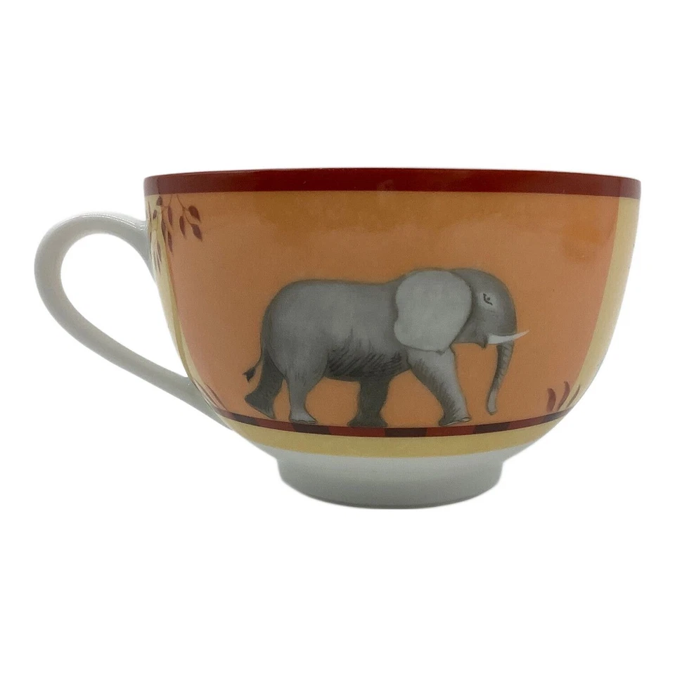 爱马仕非洲茶杯碟大象橙色餐具动物咖啡早晨 — 第 4/4 张图片