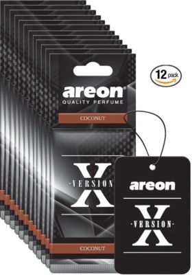 AREON X Deodorante Auto Cocco Dolce Tropicale - Set Da 3 Profumatori Per Auto A Forma Di Cartone 2D Da Appendere - 3