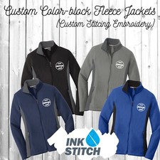 Ink Stitch Design Your Own Custom Logo Texts Stitching Women Line Fleece Jackets