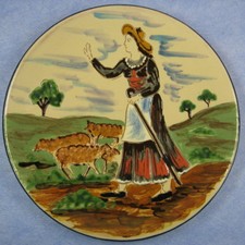 Vintage PUIGDEMONT décor assez  rare plat céramique contemporaine vers 1960